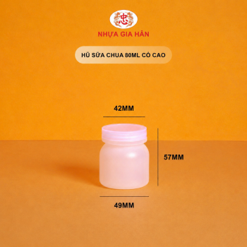 HŨ SỮA CHUA NHỰA HDPE 80ML CỔ CAO