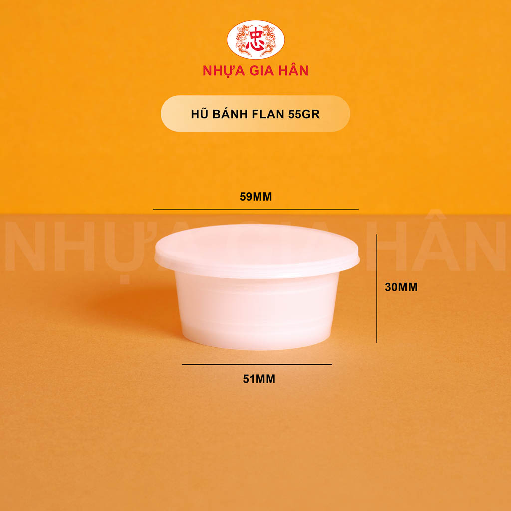 HŨ BÁNH FLAN NHỰA PP 55GR HŨ BÁNH FLAN NHỰA PP 55GR - Ảnh 1